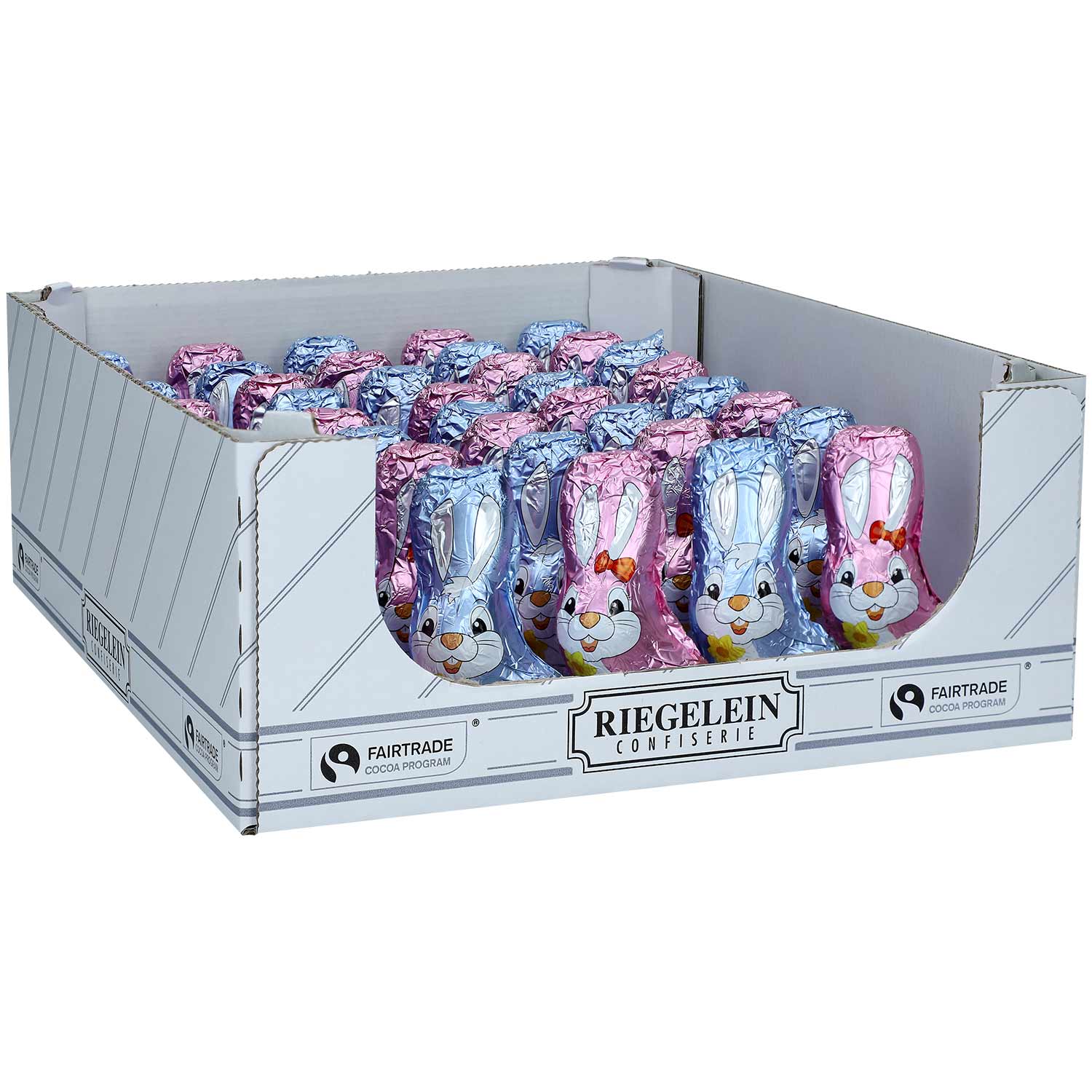 Riegelein Kleine Häschen rosa & hellblau 40x32g