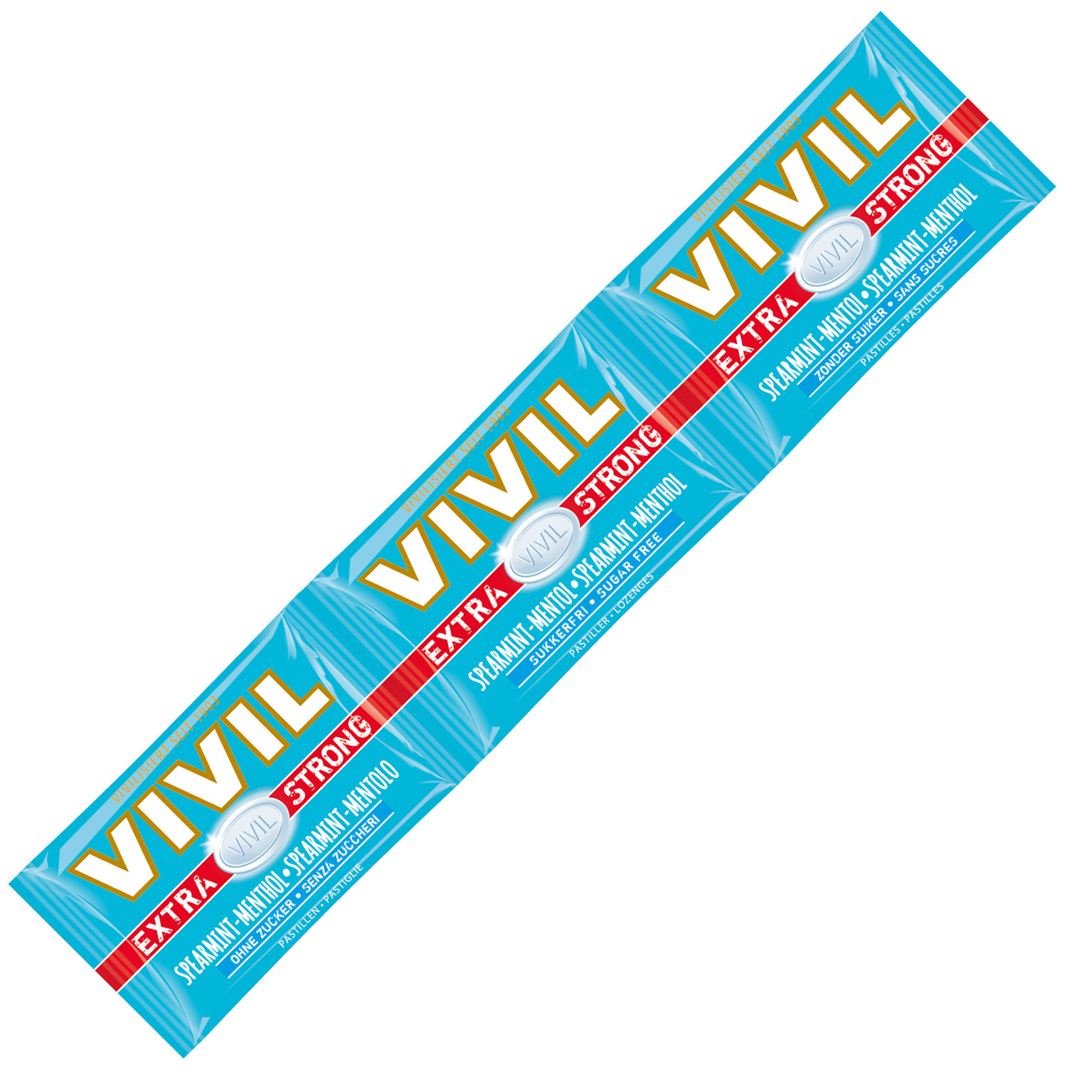 Vivil Extra Strong Spearmint-Menthol ohne Zucker 3er