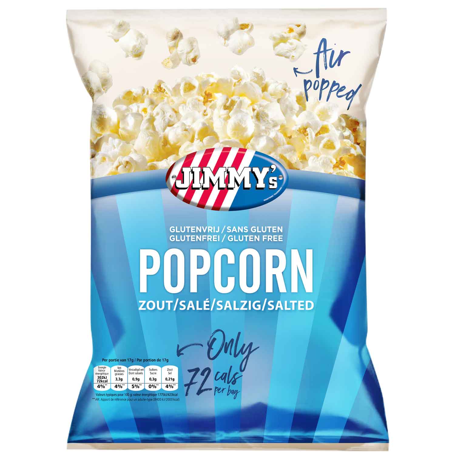 Jimmy's Popcorn Mini Bags Salted 21x17g