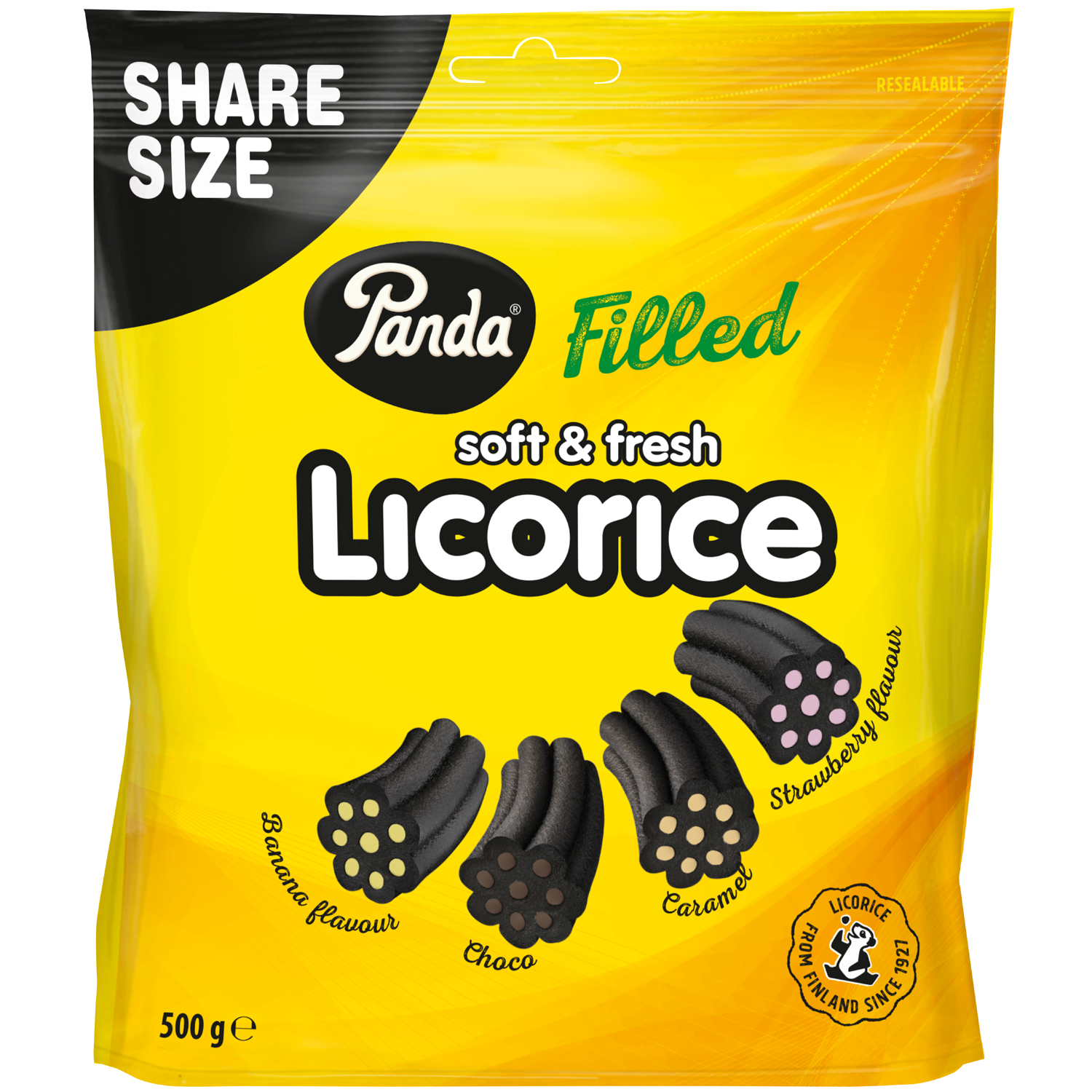 Panda Licorice Filled soft & fresh 500g