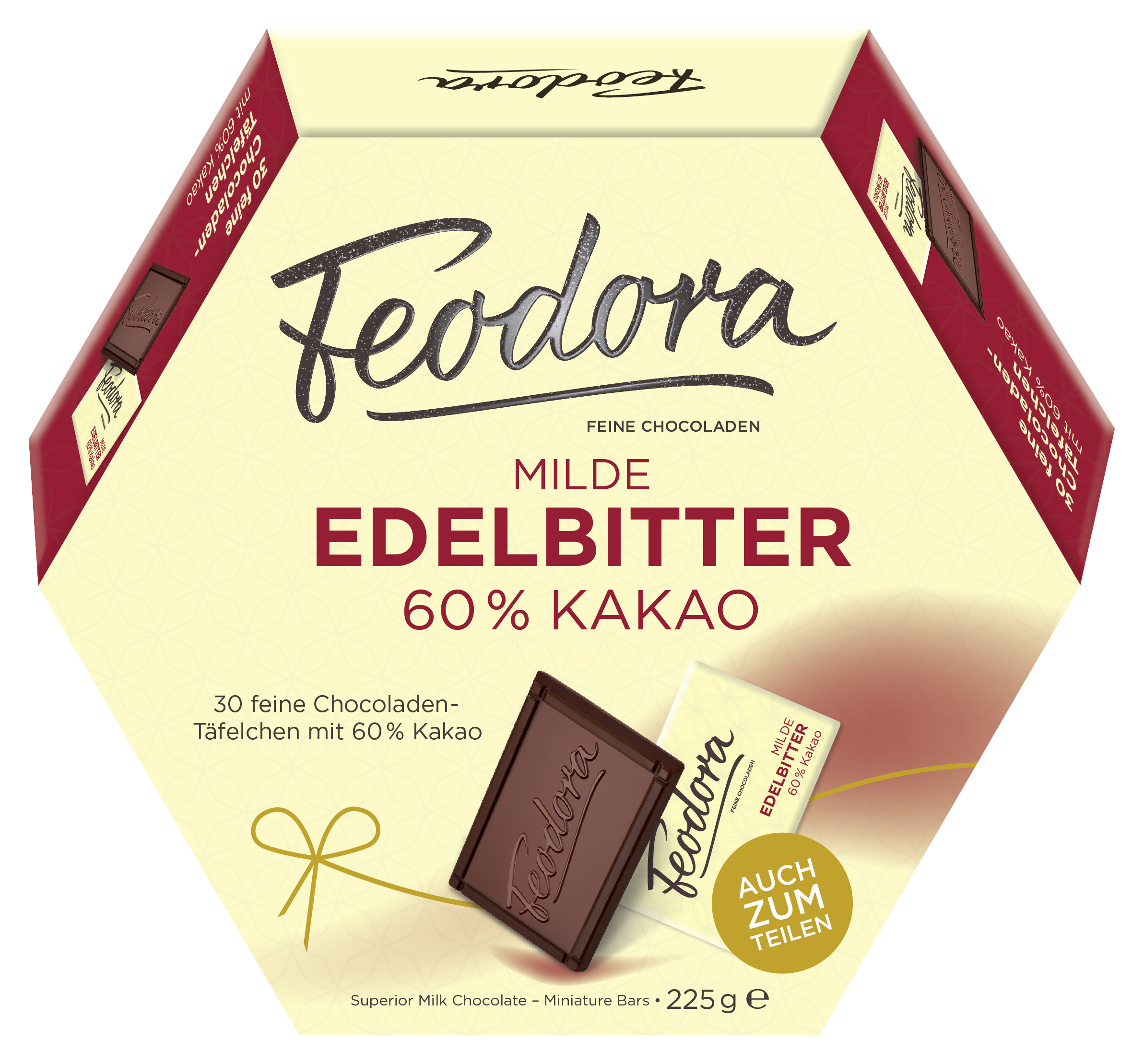 Feodora Täfelchen Milde Edelbitter 60% Kakao 30er