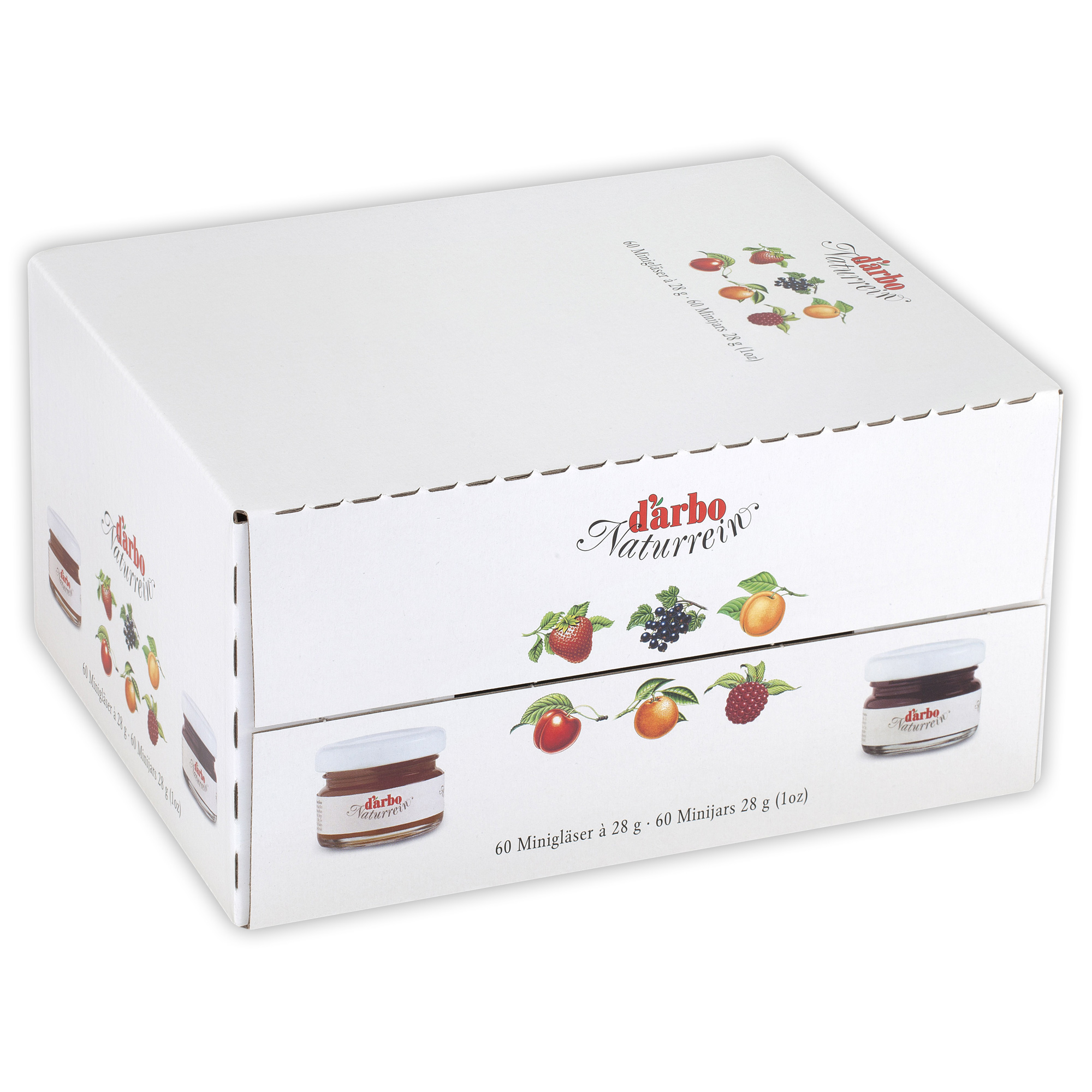 d'arbo Naturrein Schwarze Johannisbeer Konfitüre Extra passiert Minigläser 60x28g