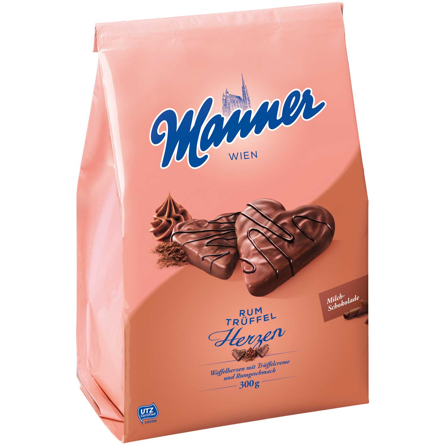 Manner Rum Trüffel Herzen 300g
