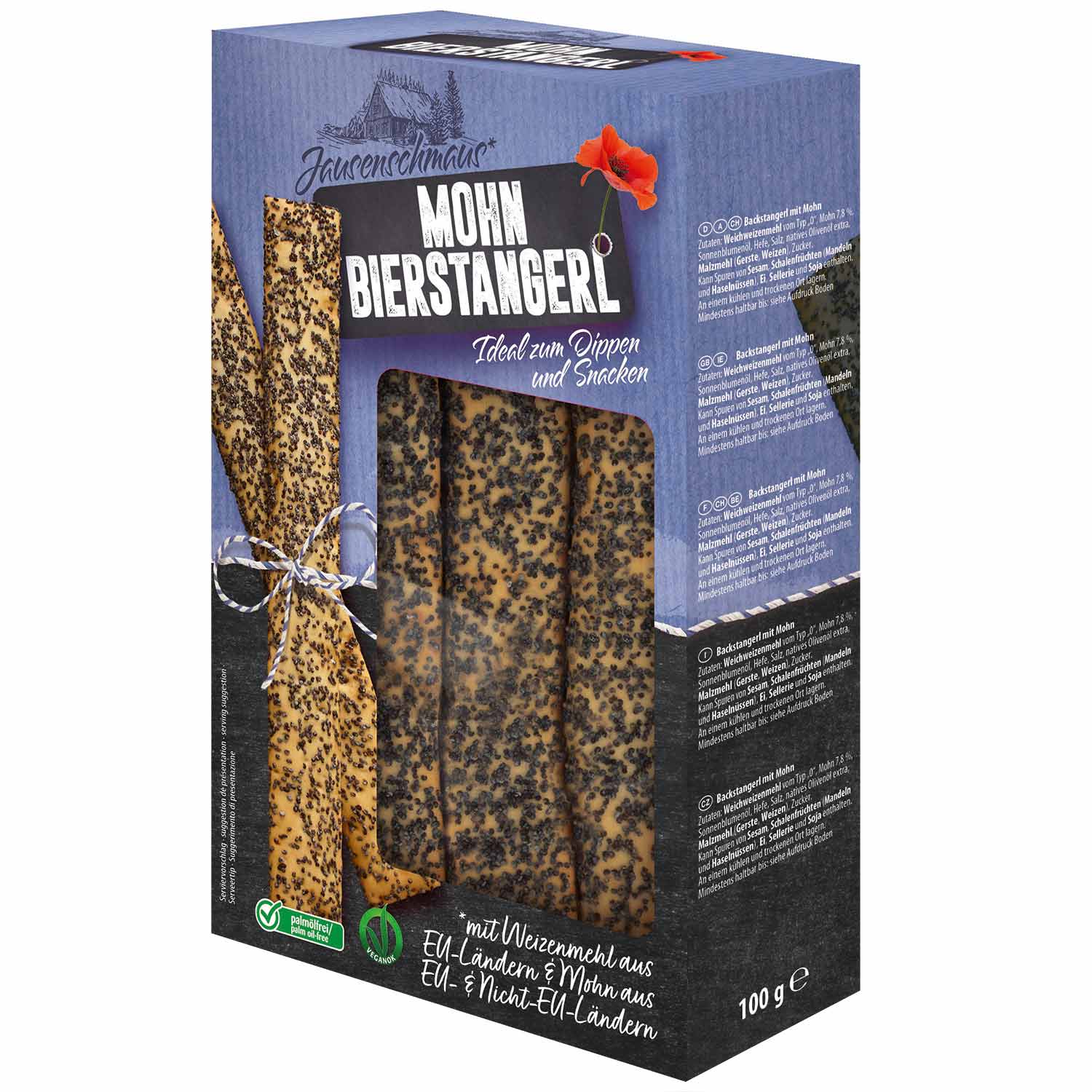 Jausenschmaus Bierstangerl Mohn 100g