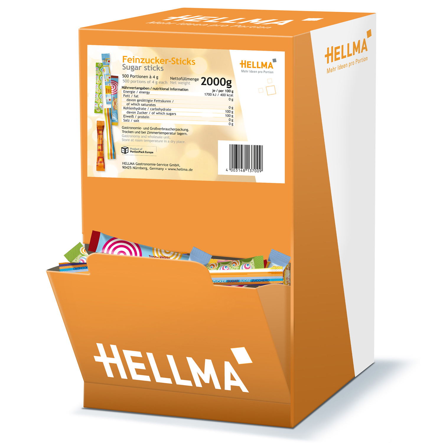 Hellma Feinzucker-Sticks 500er