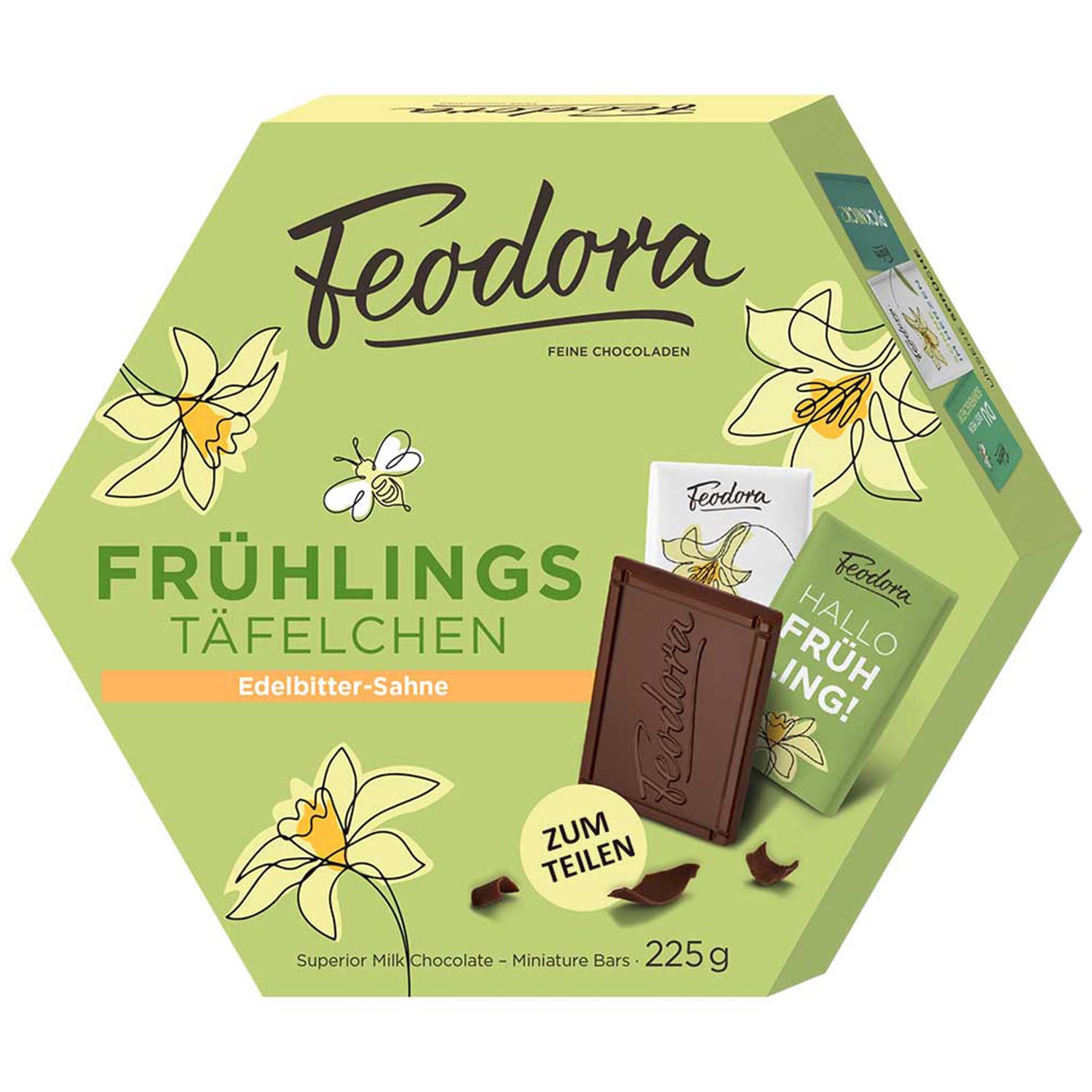 Feodora Frühlingstäfelchen Edelbitter-Sahne 225g