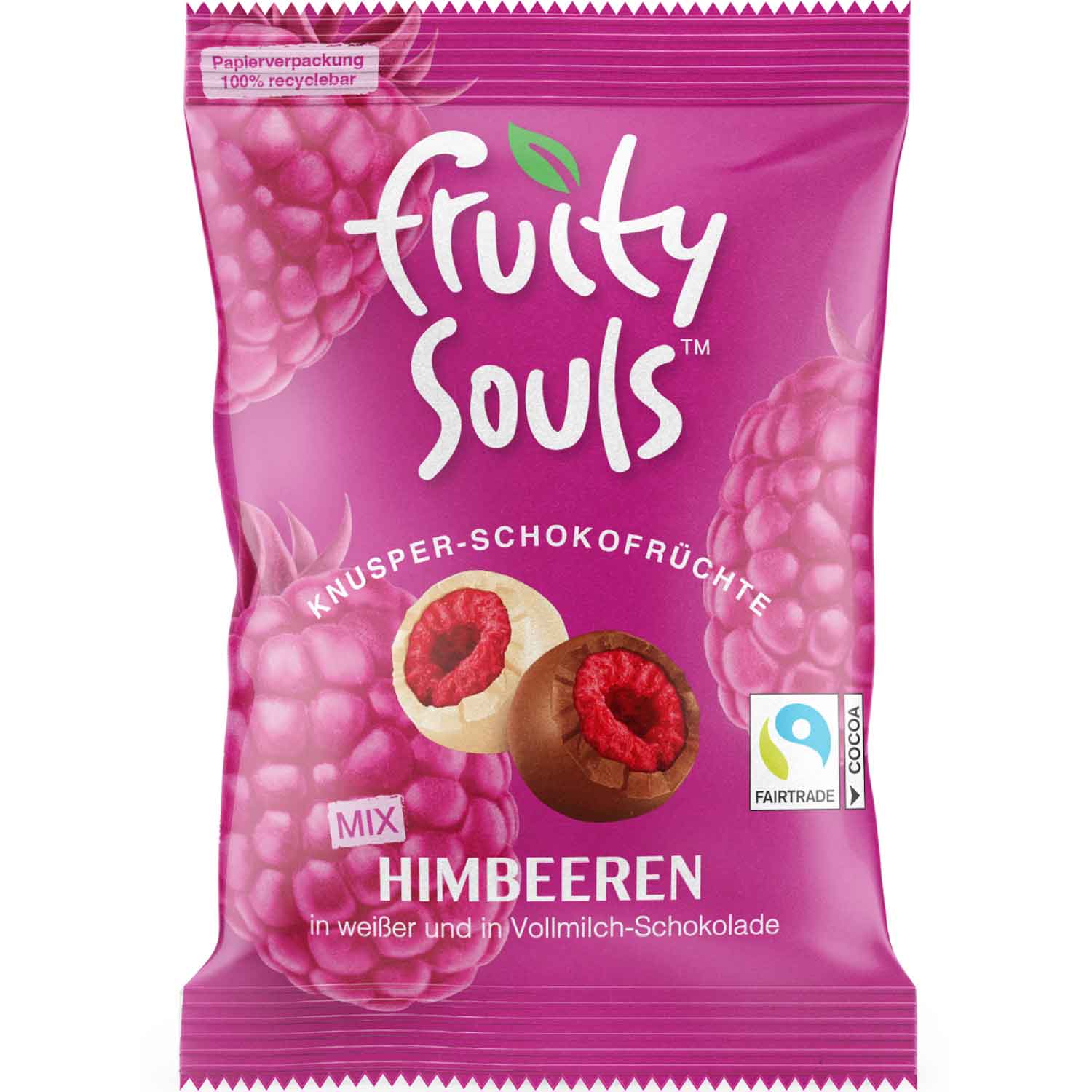 Fruity Souls Himbeere Vollmilch und Weiß - Mix 80g