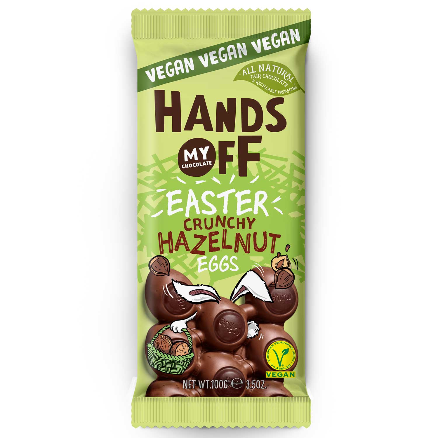 Hands Off My Chocolate Easter Crunchy Hazelnut Eggs Vegan 100g