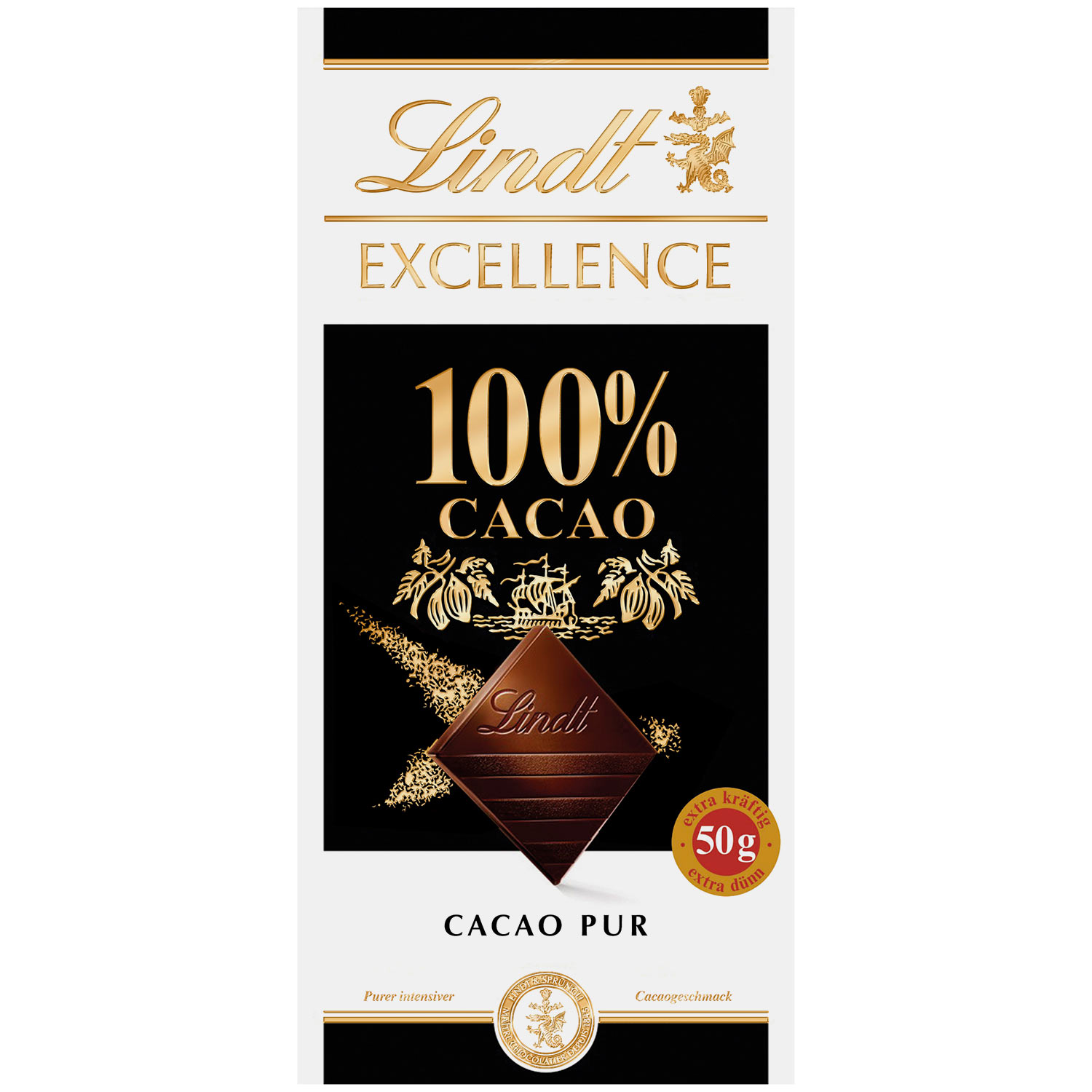 Lindt Excellence 100% Cacao Pur Edelbitter Tafel 50g