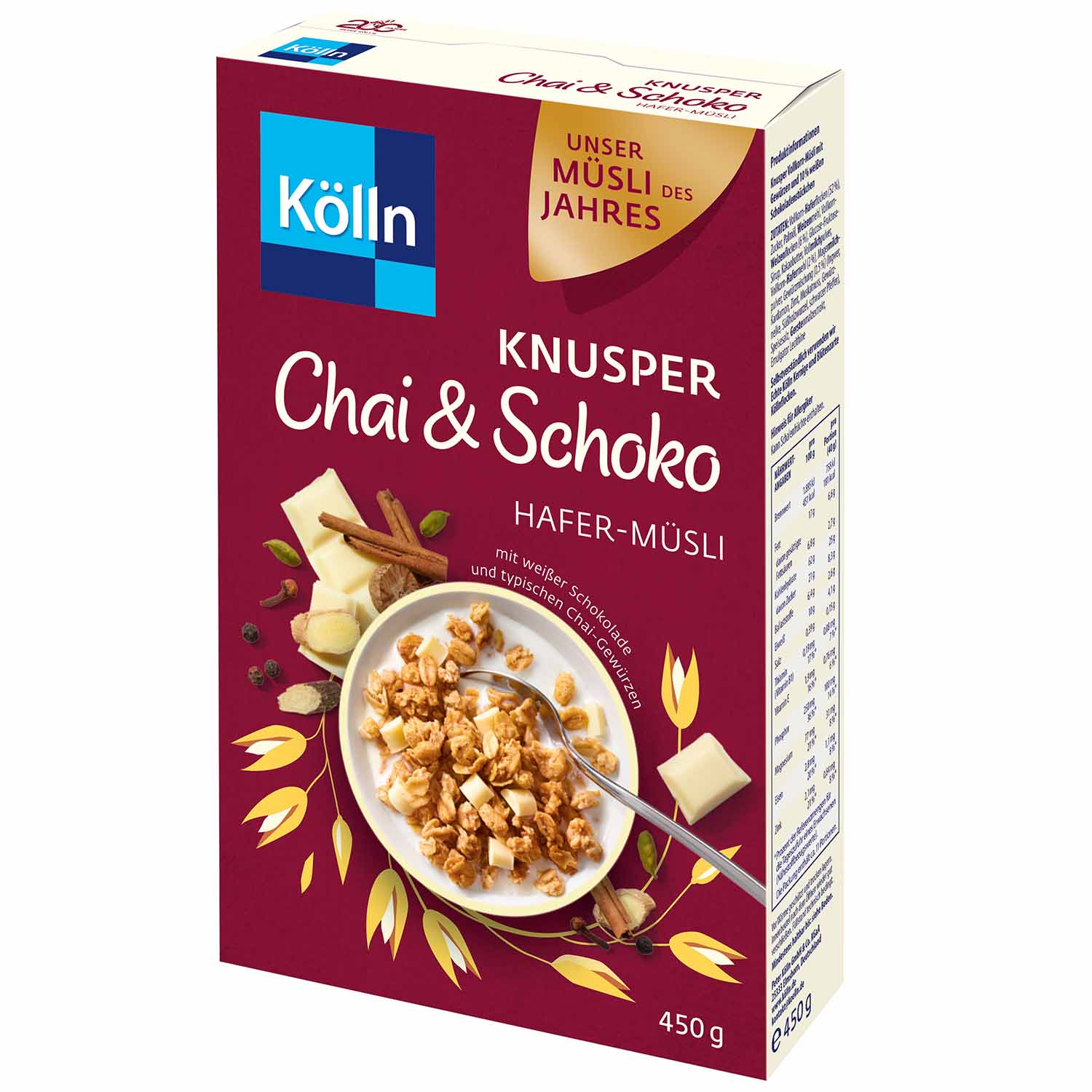 Kölln Hafer-Müsli Knusper Chai & Schoko 450g