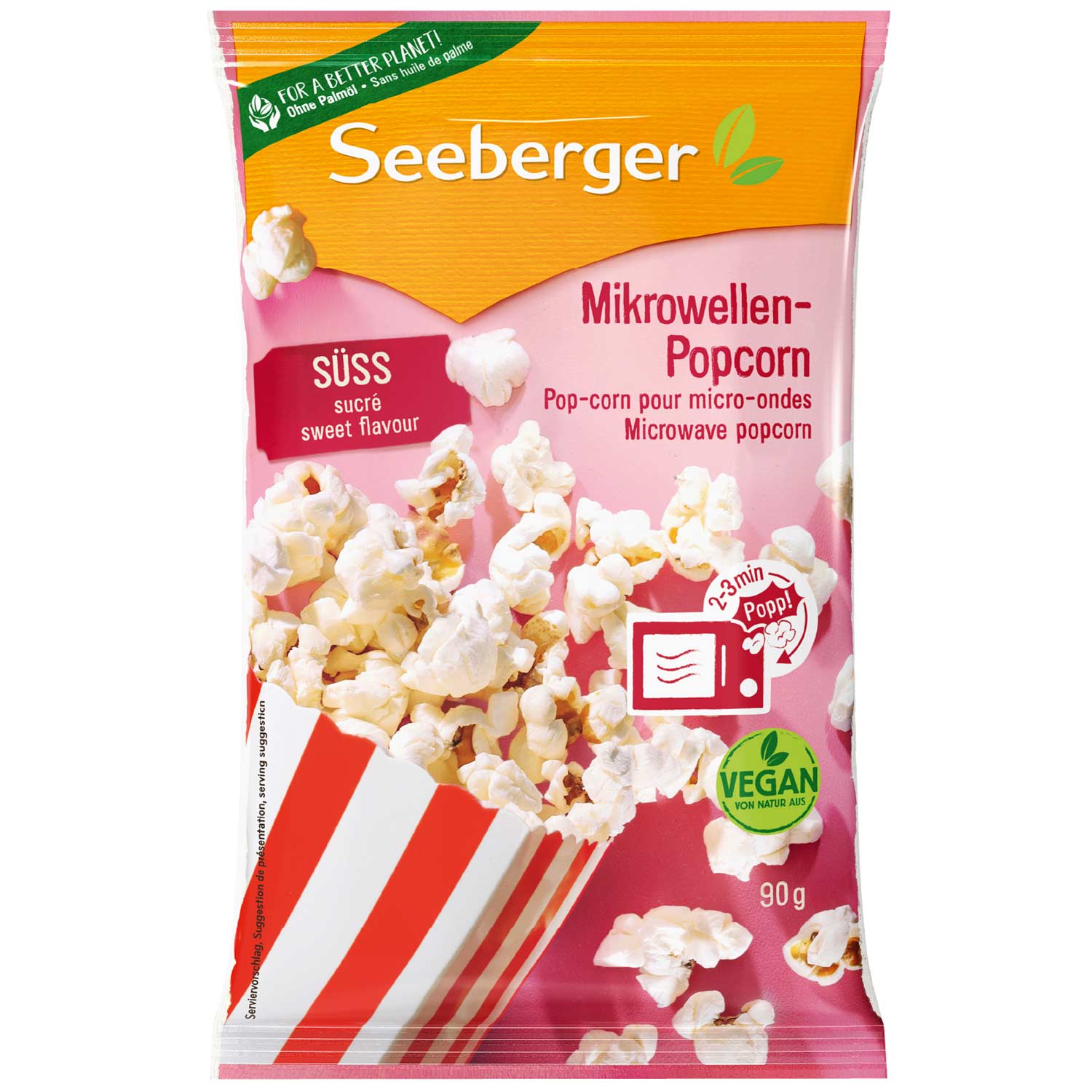 Seeberger Mikrowellen-Popcorn süß 90g