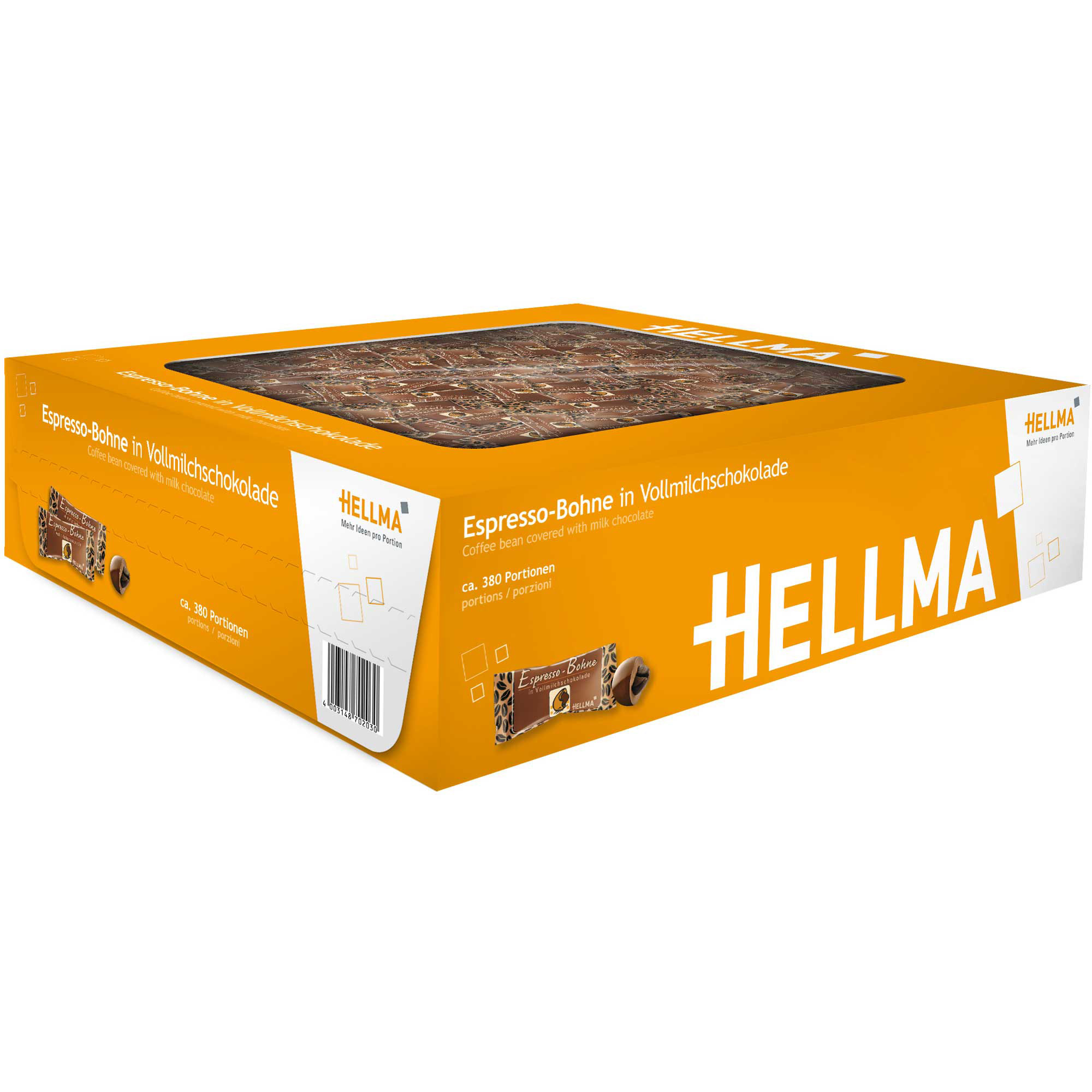 Hellma Espresso-Bohne in Vollmilchschokolade 380er