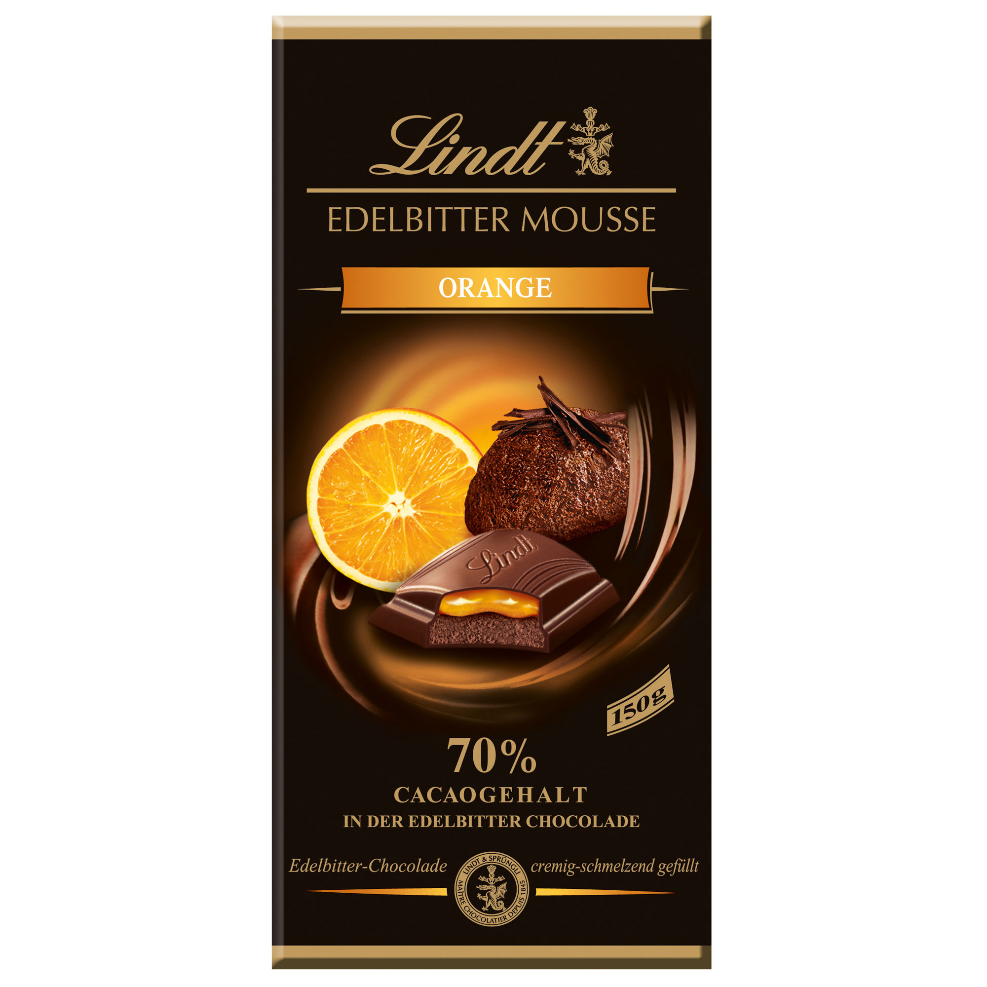 Lindt Edelbitter Mousse Orange Tafel 150g