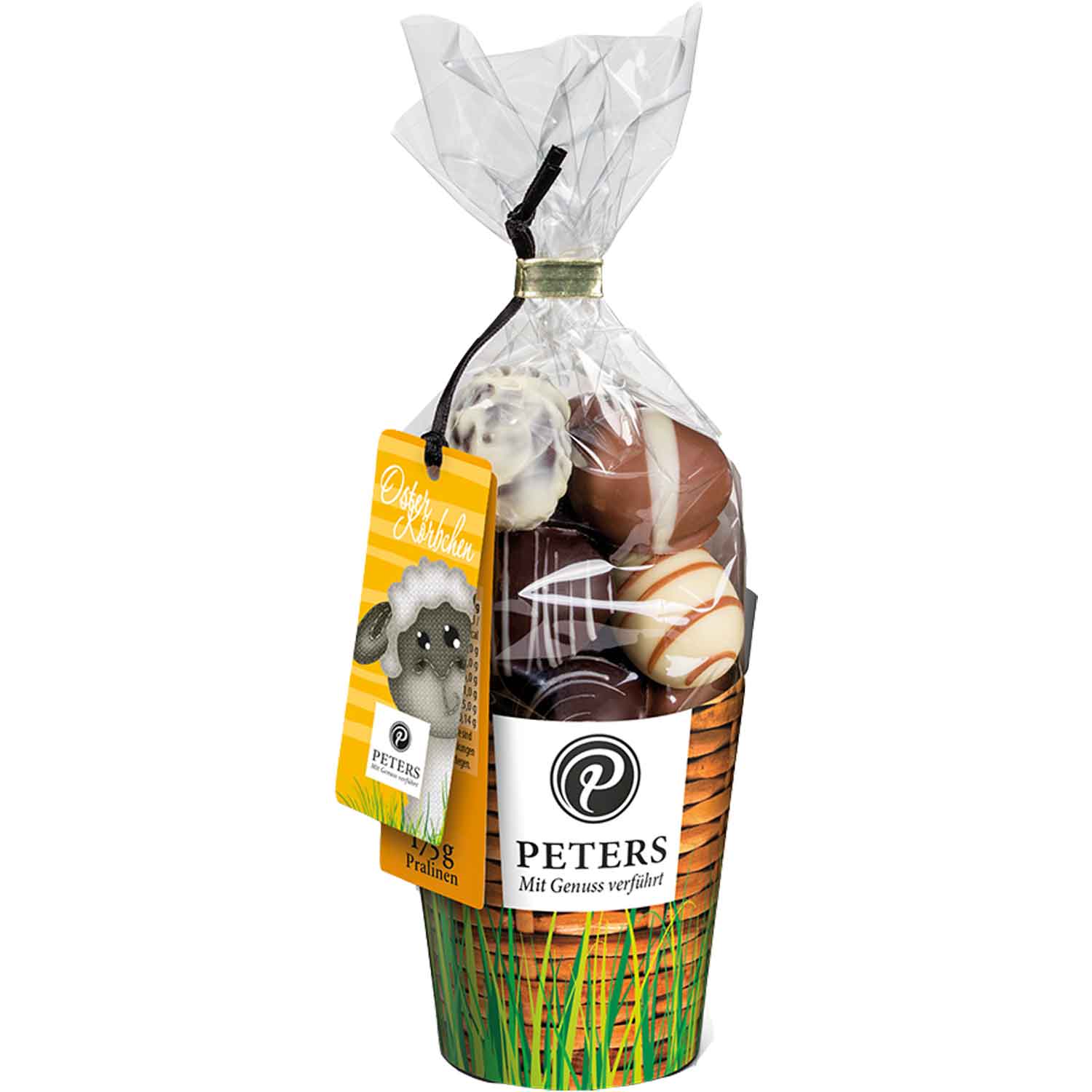 Peters Osterkörbchen Trüffel- und Pralineneier mit Alkohol 175g