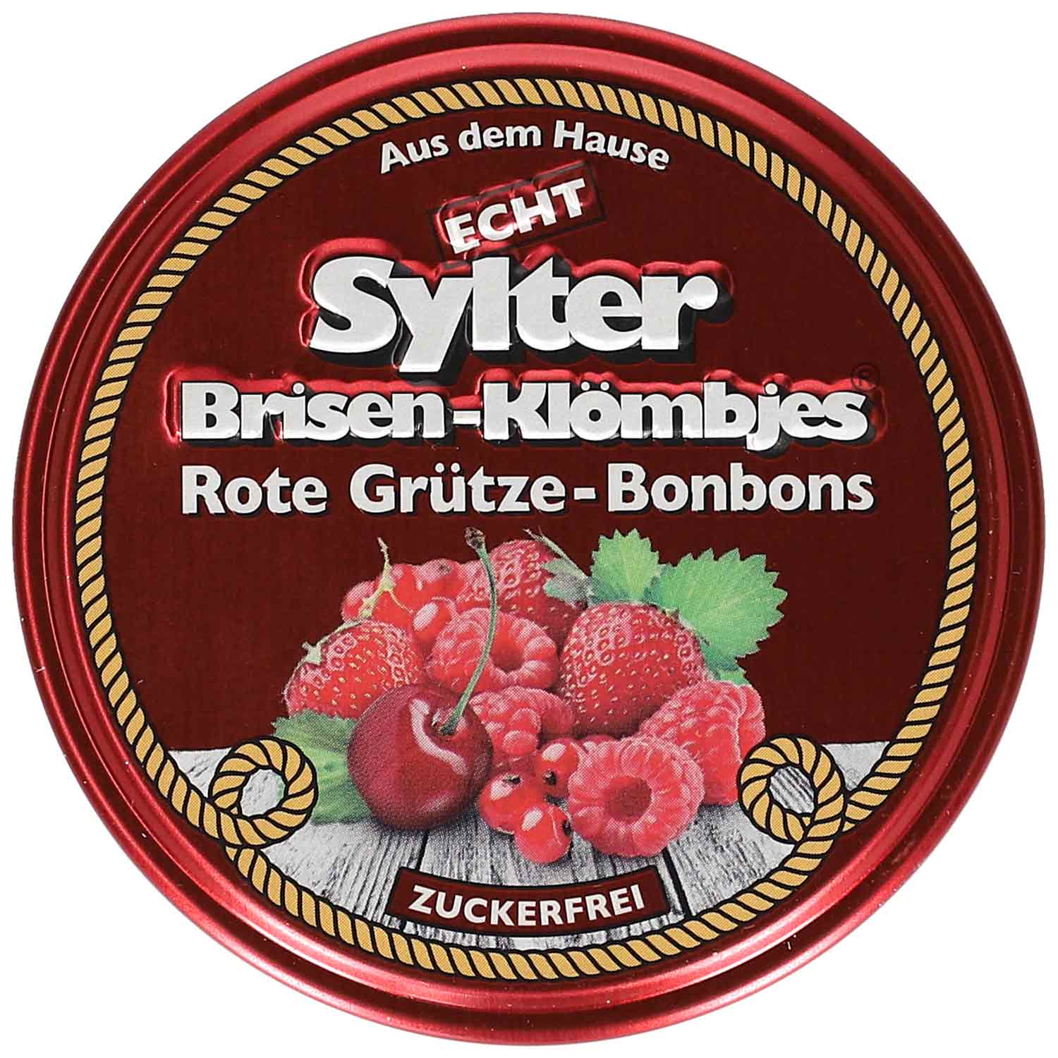 Echt Sylter Brisen-Klömbjes Rote Grütze-Bonbons zuckerfrei 70g