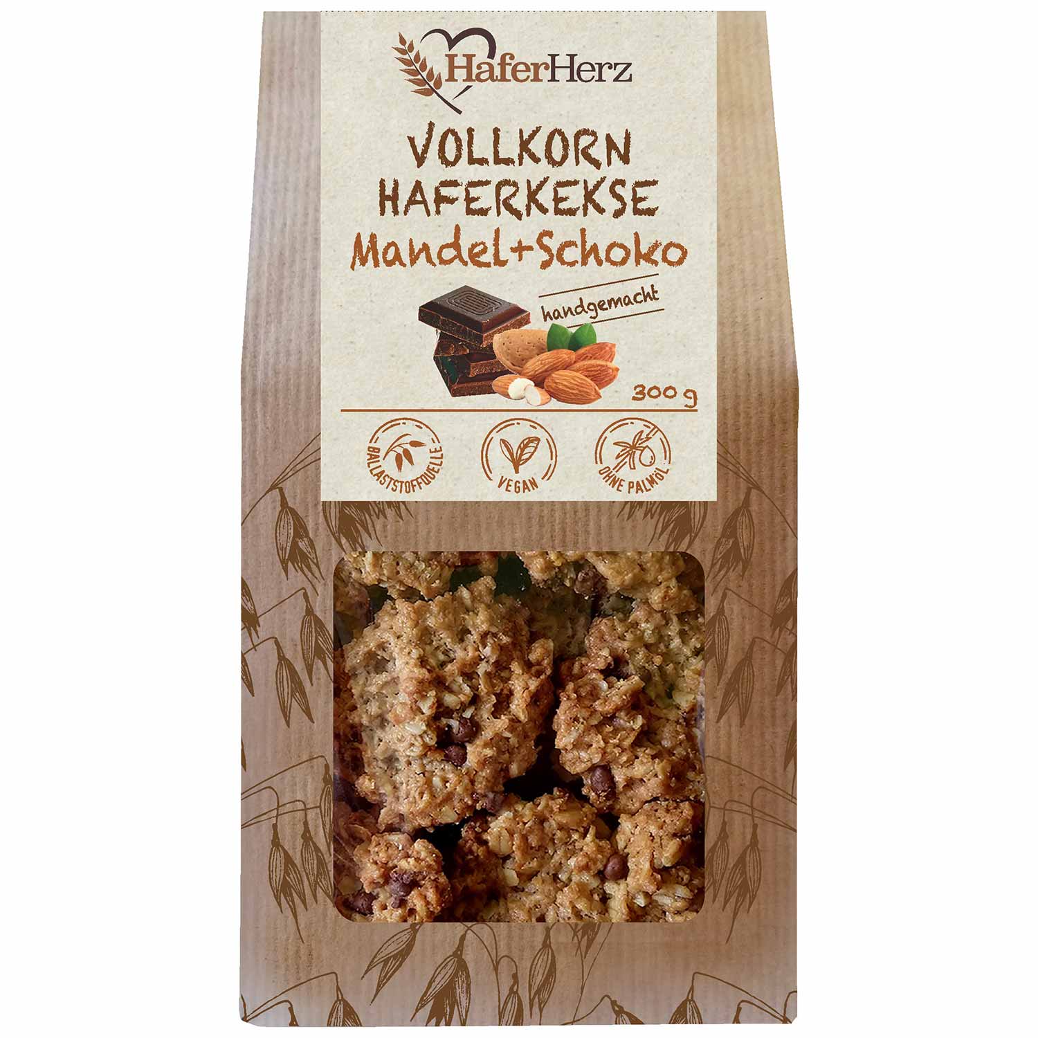HaferHerz Haferkekse Mandel & Schoko 300g