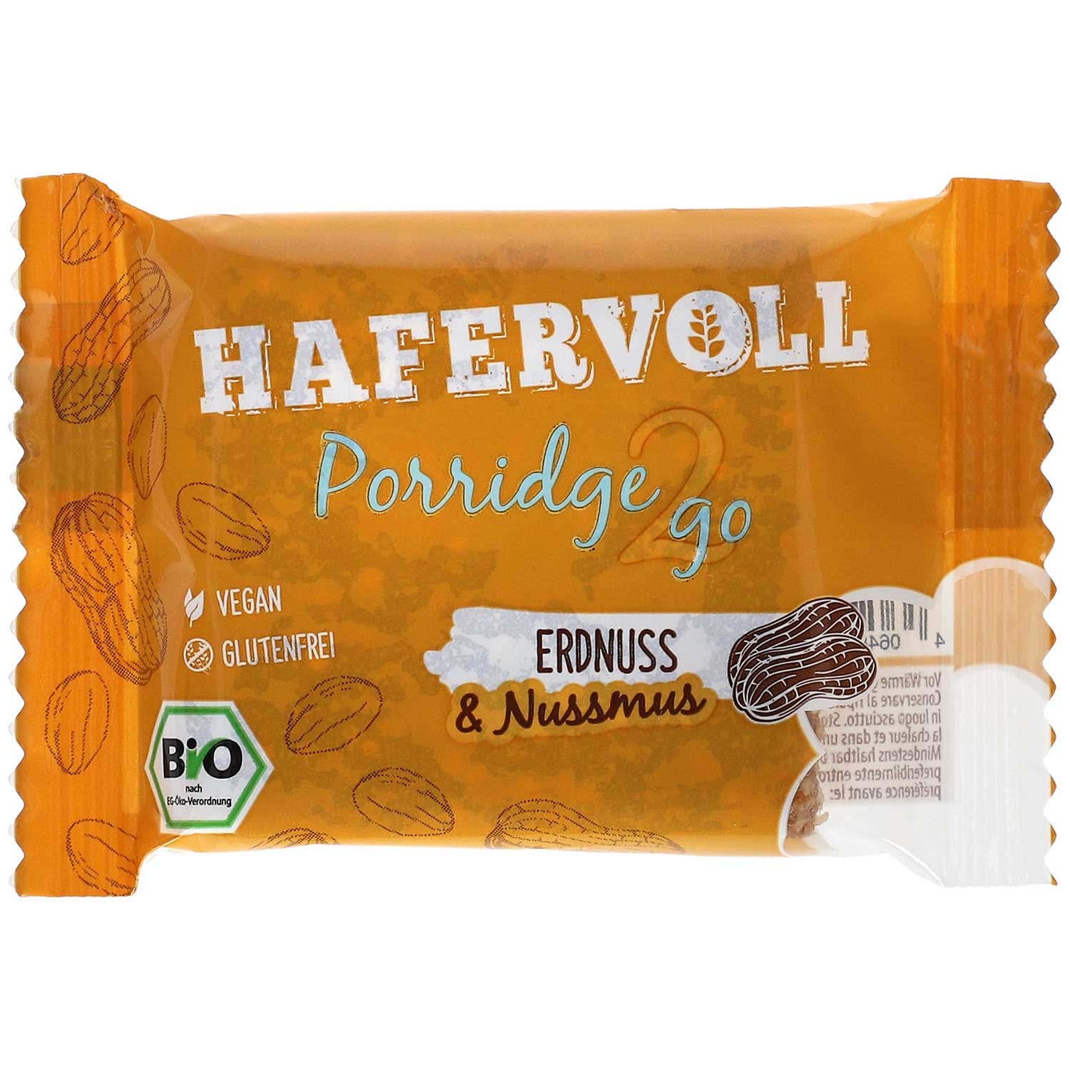 Hafervoll Porridge2go Erdnuss & Nussmus Bio 55g