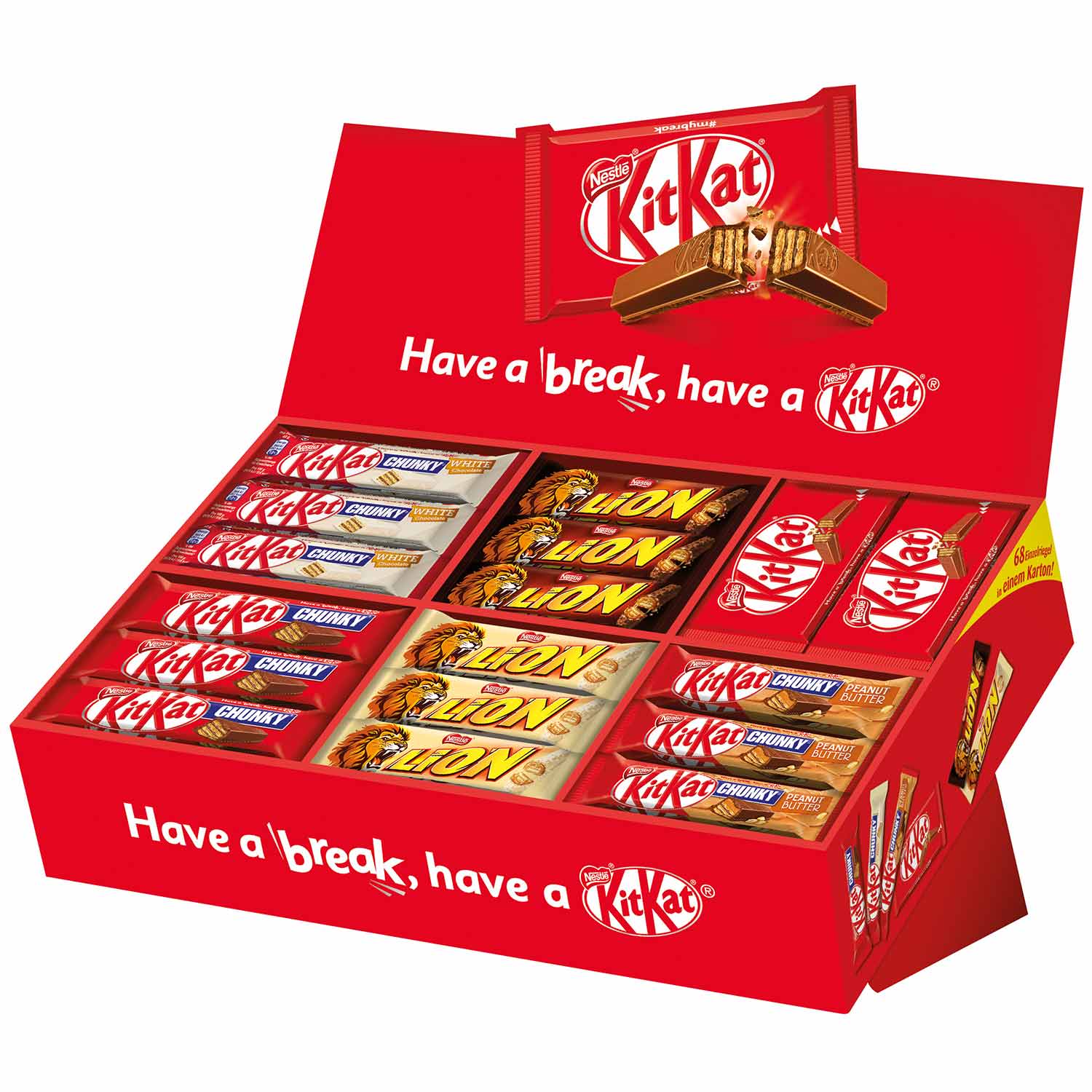 Nestlé Sortimentskarton KitKat & Lion 68er