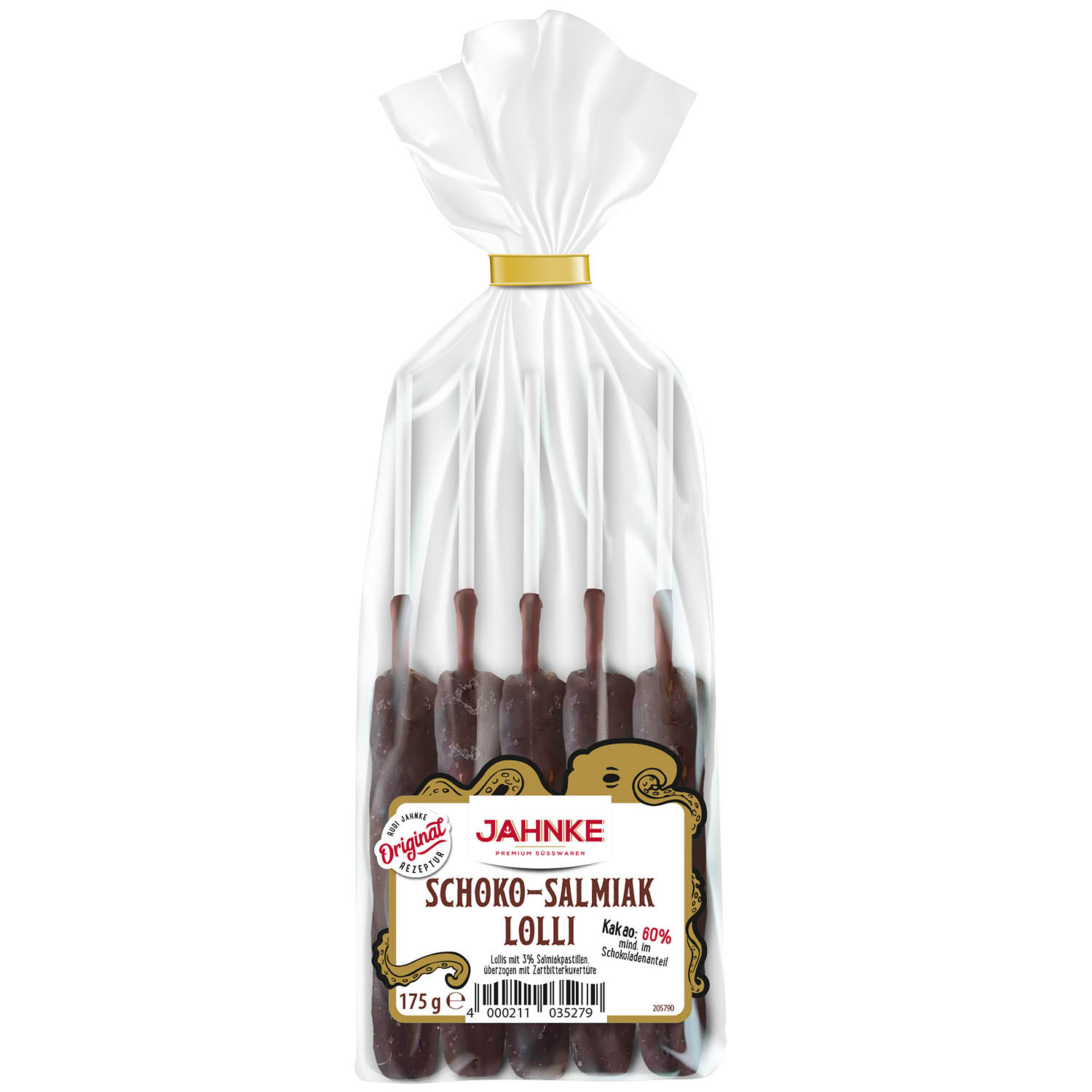 Jahnke Schoko-Salmiak Lolli Zartbitter 5er