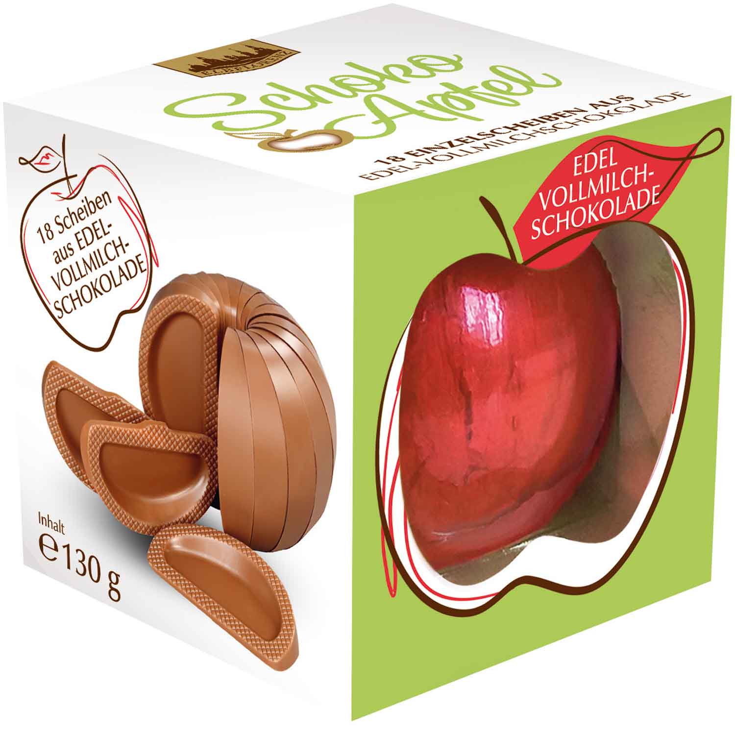Argenta Schoko Apfel Edel-Vollmilchschokolade 130g